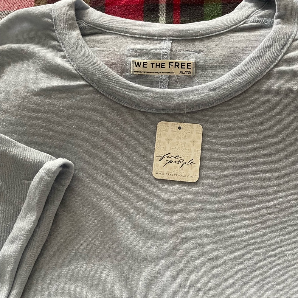 We The Free Light Blue Short Sleeve Tee